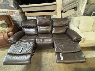 LAZY BOY Leather 3 seater POWER reclining Sofa Couch with headrest