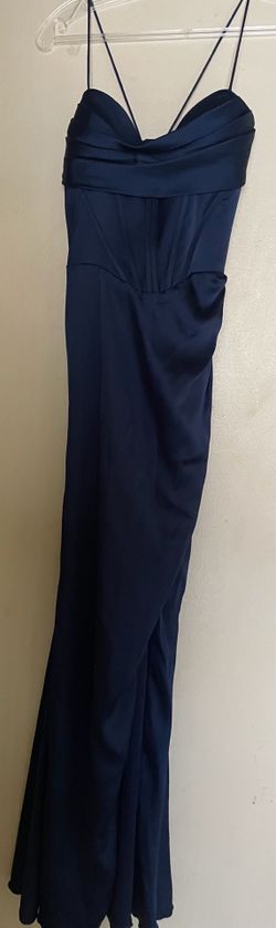 Long navy blue dress