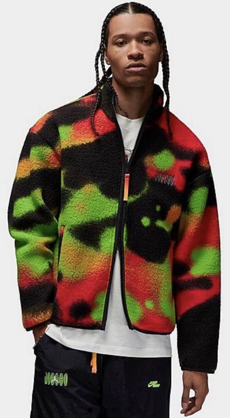 Nike Air Jordan Flight MVP Infrared Heat AOP Deep Pile Fleece DV1611-612 SZ 2XL