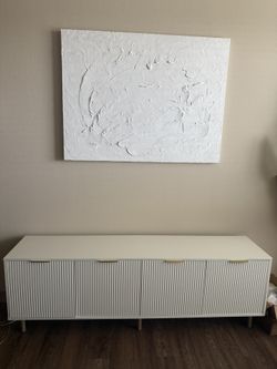 White Fluted TV Console / Sideboard – Fully Assembled