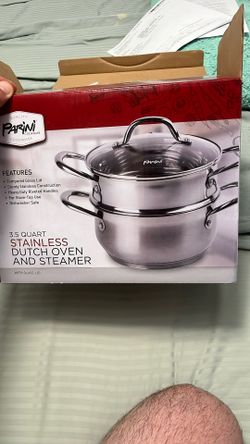 Parini 3.5 Quart Stainless Dutch Oven & Steamer
