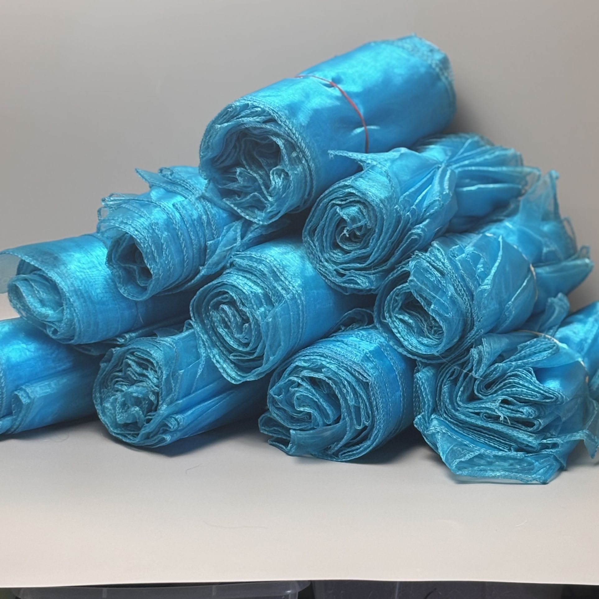 Turquoise Blue Organza Chair Sash 7” X  100”