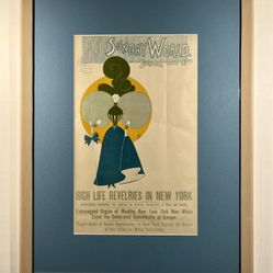 RARE 19th Century Antique The New York Sunday World Sunday October 13th Poster Newly Reframed