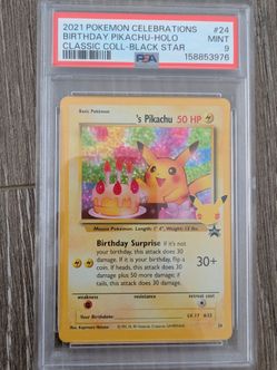 psa 9 birthday pikachu