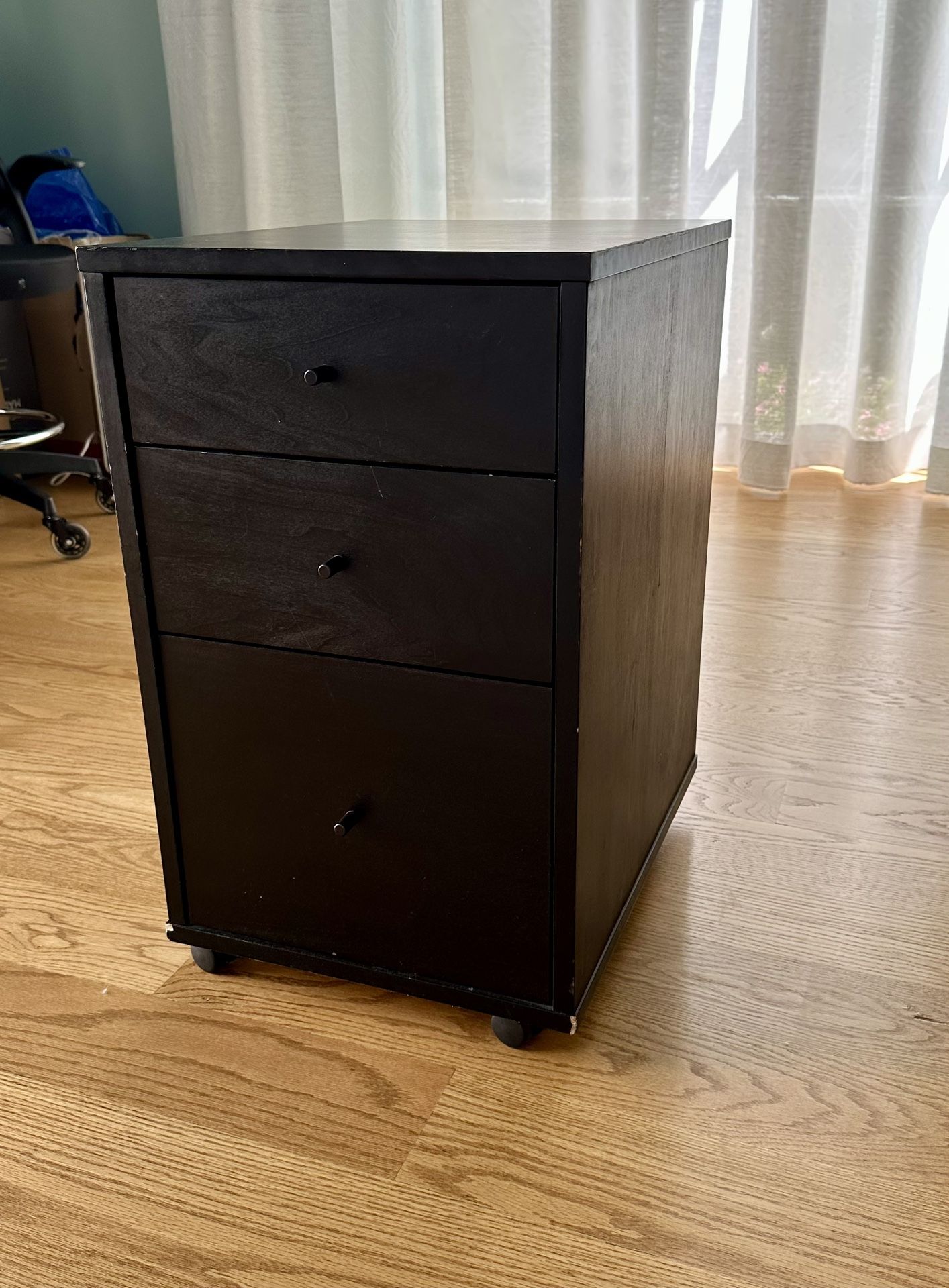 Crate and Barrel - Filing Cabinet - Black Wood