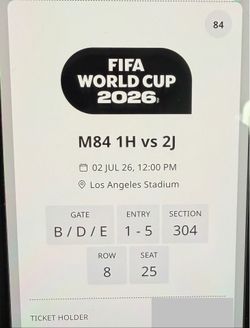 Two World Cup Second Round Tickets