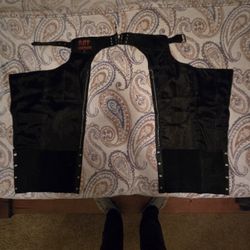 Womens Black Leather Chaps - XS