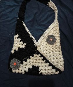 Crochet purse with two jellyfish hanging decor