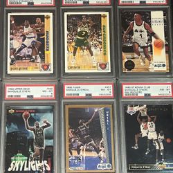 NBA ROOKIES PSA GRADED SHAQ PENNY GARY PAYTON LARRY JOHNSON 