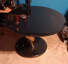 Round Glass Living Room End Table