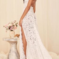 Boho, Beach Lace Ivory/white Wedding Dress