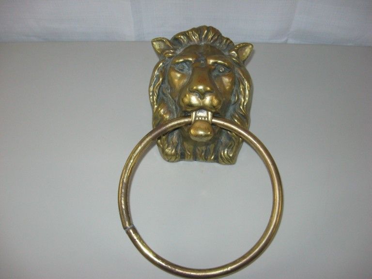 Lion's Head Solid Brass Door Knocker/Puller 12 5/8 " X 5 7/8" X 4 1/4"