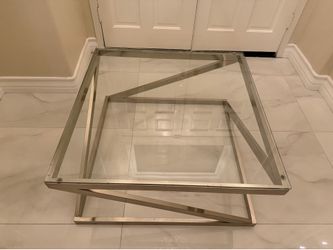 Modern Silver Glass Top Coffee Table
