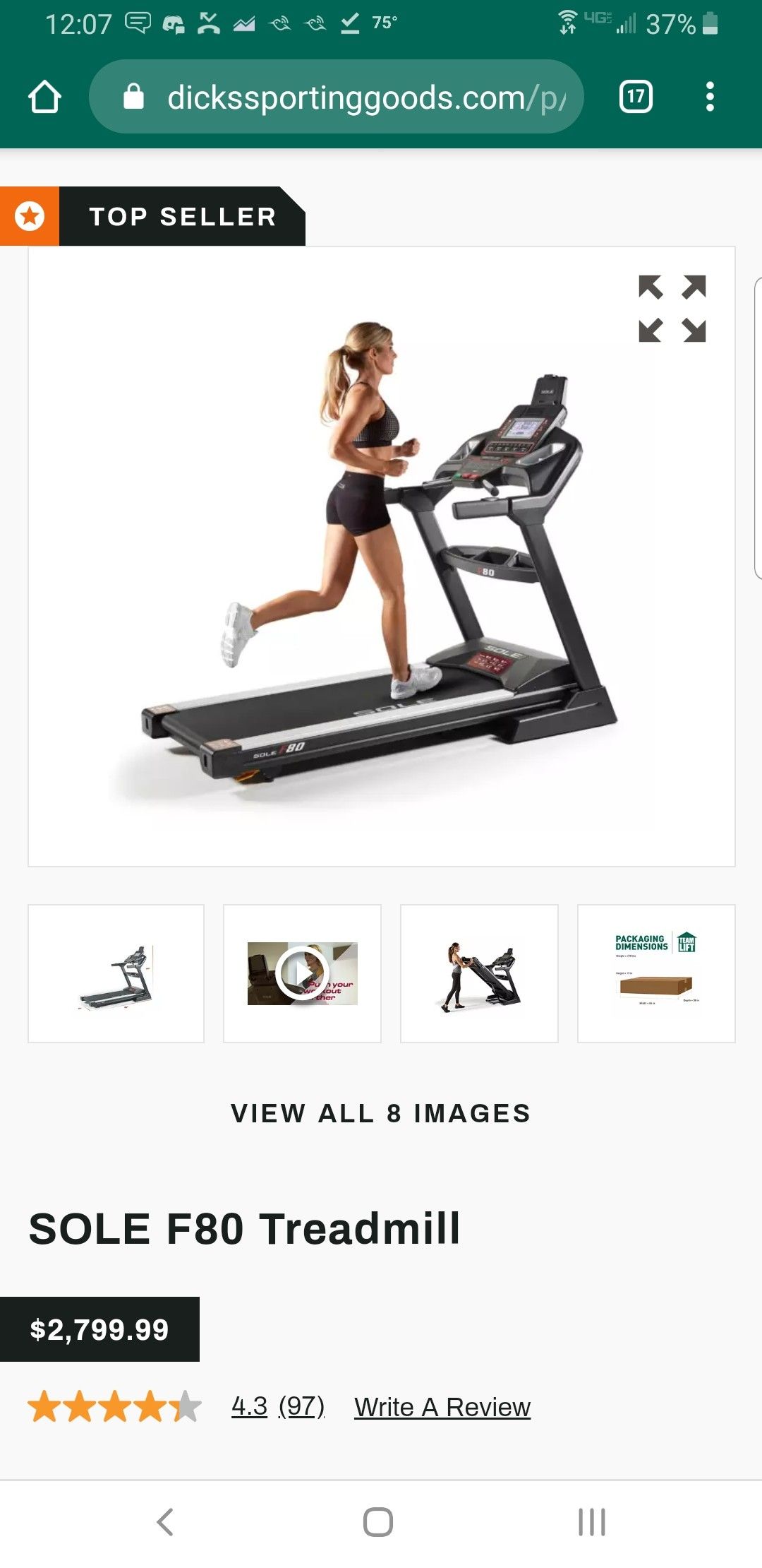 Sole F80 Treadmill practically new for Sale in Santee, CA OfferUp