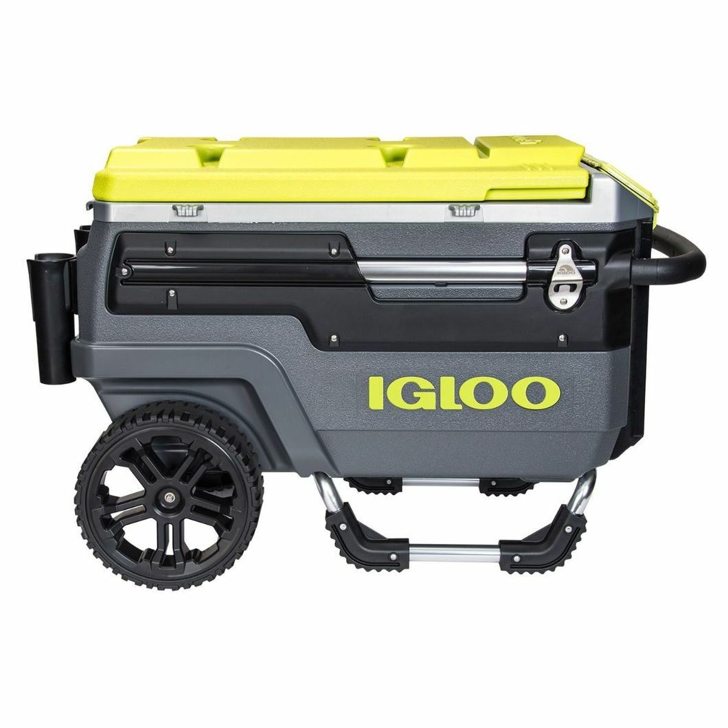 Igloo Trailmate Journey Cooler, Charcoal/Acid Green/Chrome, 70 quart