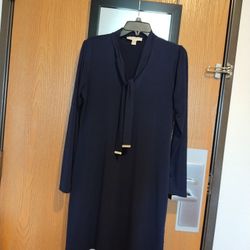 "MICHAEL KORS" Navy Blue Dress Size M Long Sleeve Women's Dress 