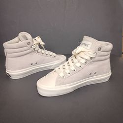 STRAYE Venice Stomper High Top  Cream Suede Sneakers - Size Men's 6/ Women's 7.5