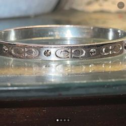 Coach silver Hinged Bangle Bracelet 