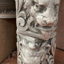 Antique One Of A Kind 3D Medieval Lion Gargoyle Statues