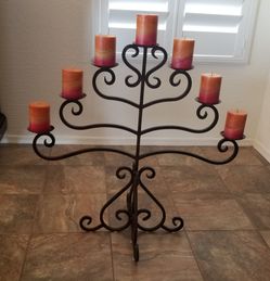 Unique Iron Candelabra w/ included Candles
