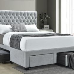 New Full Upholstered Bedframe Box Spring Not Required