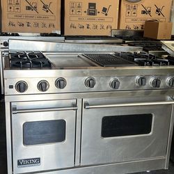 Viking 36”Wide All Gas Range Stove In Stainless Steel With Grill And Griddle 