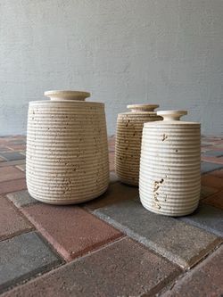 Vintage stone canister set