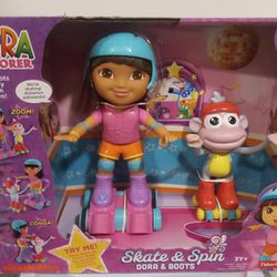 Dora The Explorer Doll Skate and Spin with Boots By Fisher Price

