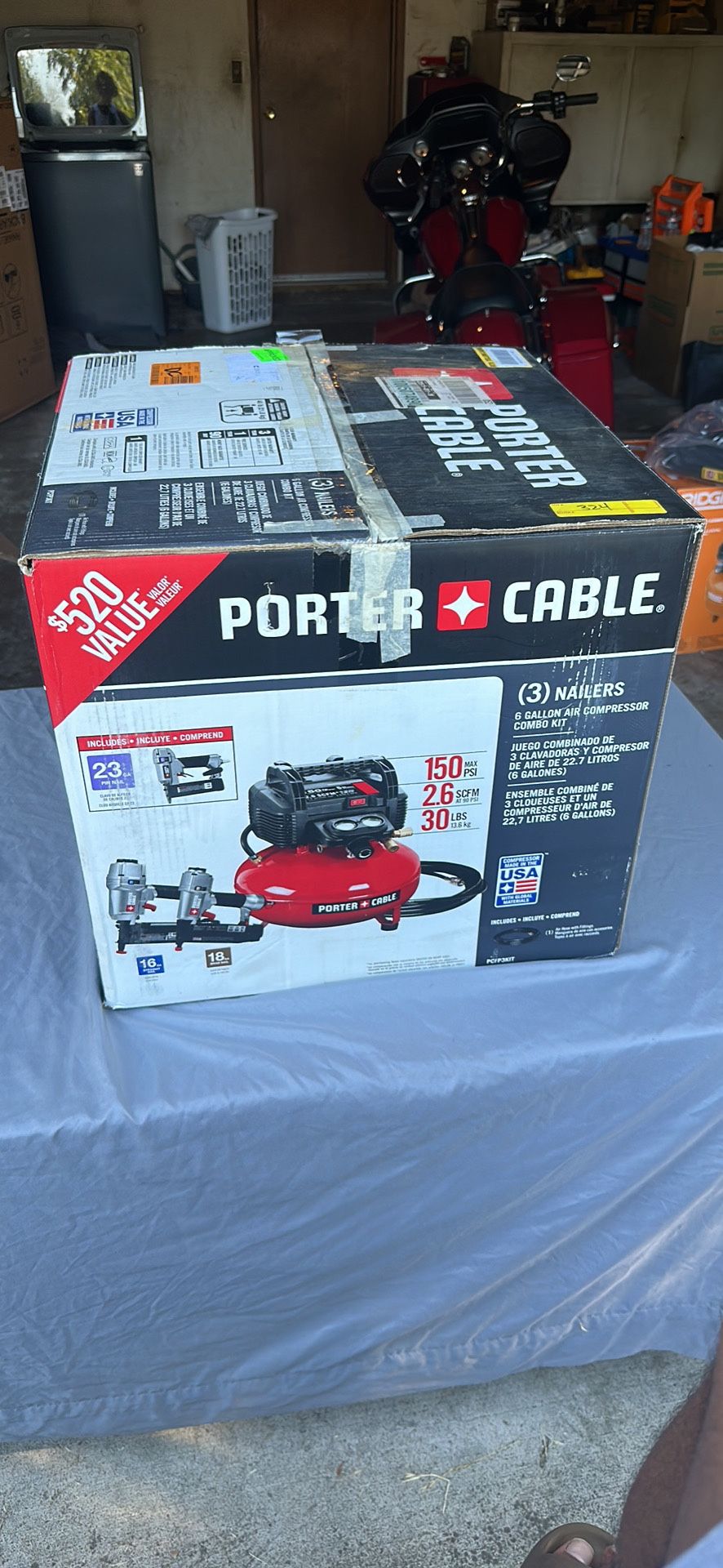 Porter Cable (3) Nailers and Gallon Compressor Combo Kit,