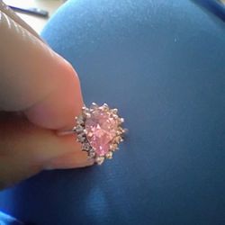 Pink Spinel And Diamond Ring 
