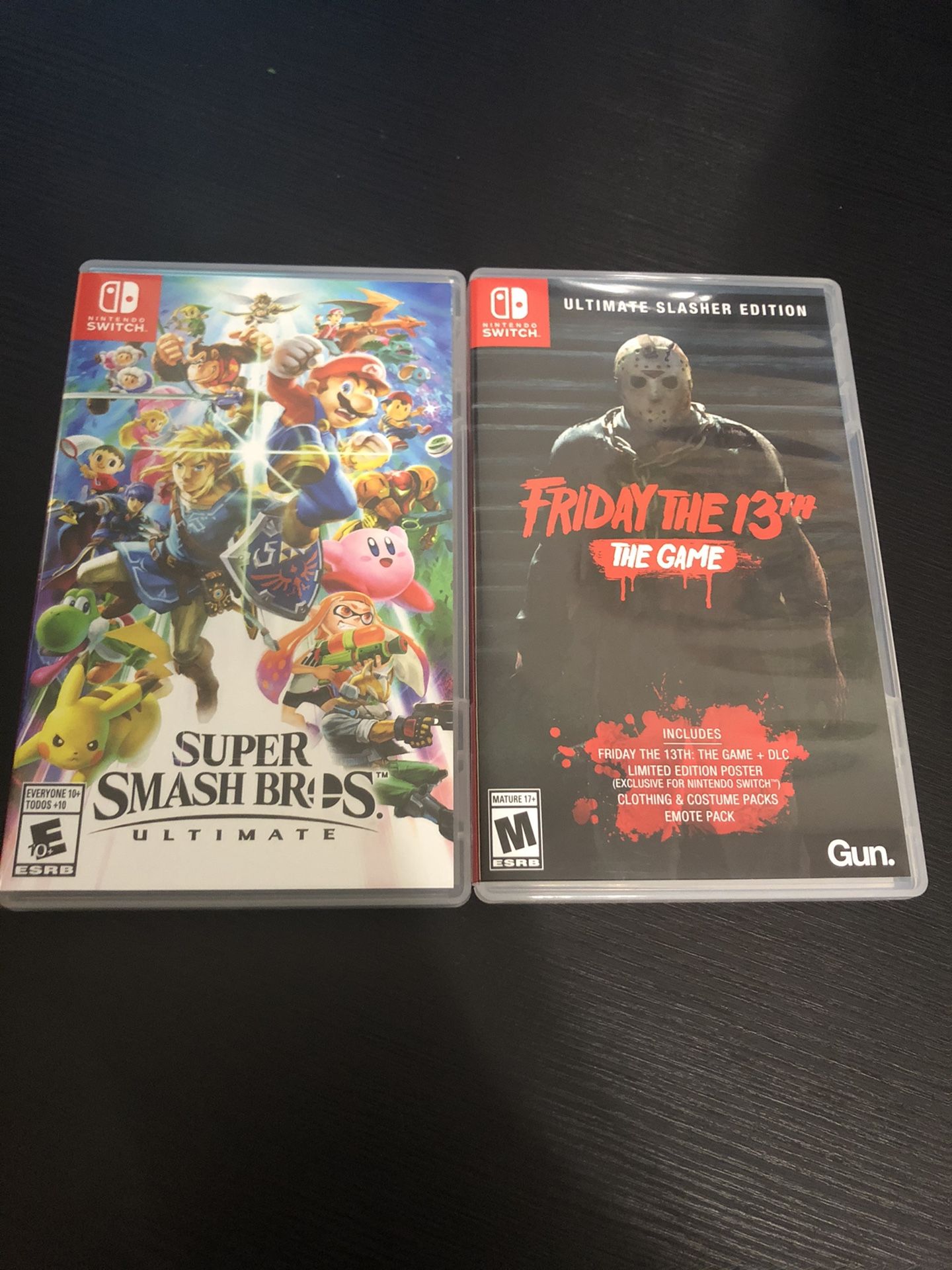 Nintendo switch games: super smash bro’s ultimate and Friday the 13th the game