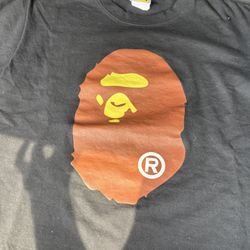 Bape Shirt     Black w/ brown & yellow Ape Head logo 