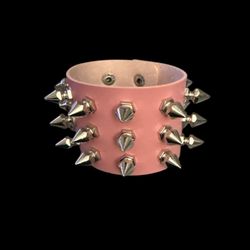 Pink Spiked Cuff Bracelet 