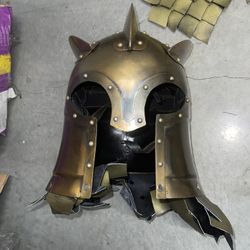 Metal Cosplay Armor Set costume helmet pads straps