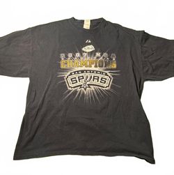 2007 NBA Champions San Antonio Spurs Black T-Shirt Size 2XL
