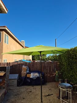 6.5" ft square market umbrella patio color: green base not included
