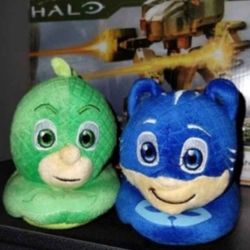 PJ MASKS CATBOY & GECKO Boys Plush Slippers Toddlers 5/6