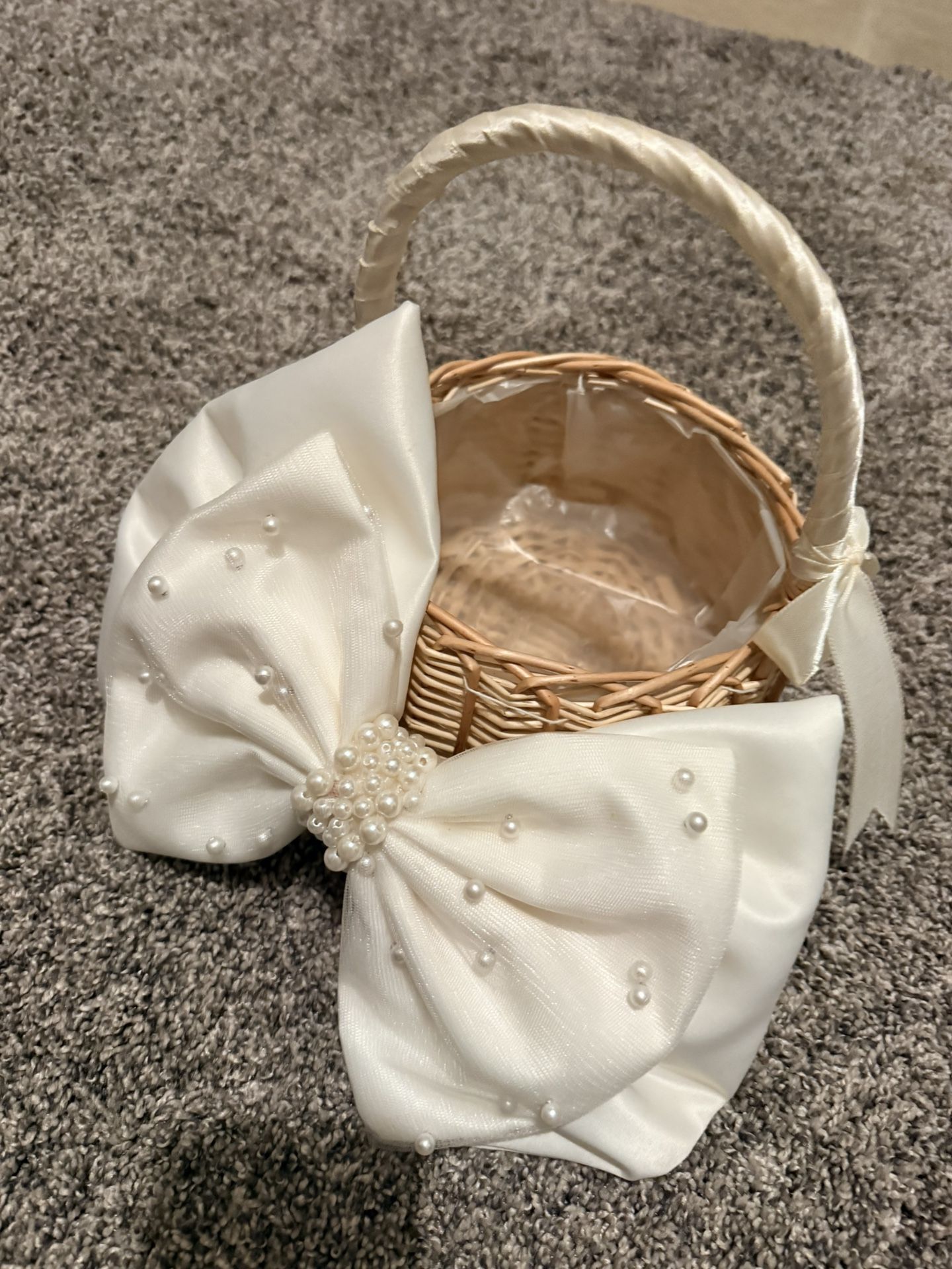 Flower Girl Basket And Dress Bow