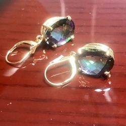 Genuine 14k Mystic Topaz Earrings