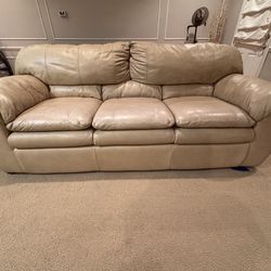 Queen size leather pull out sofa bed