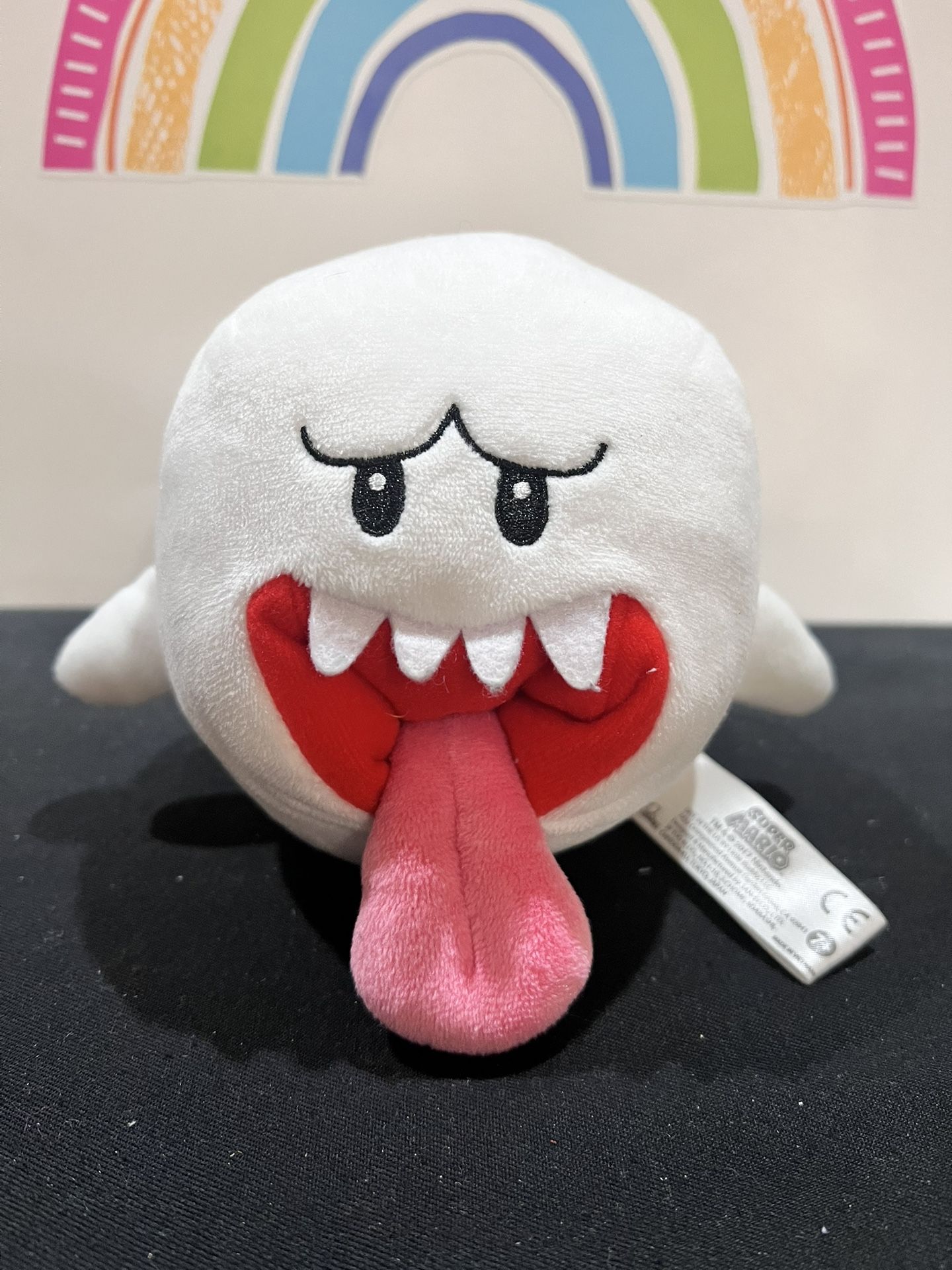 SUPER MARIO WORLD GHOST  BOO!!  5 INCH ROUND  PLUSH - LIKE NEW