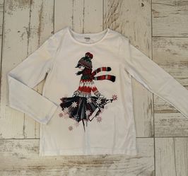 Girls’ Gymboree Winter Girl Long-sleeved T-shirt- Size L(10-12)