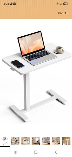 White Adjustable Laptop Side Table