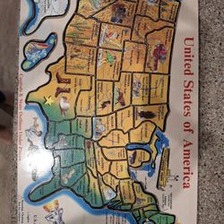 Wooden USA Map Puzzle 