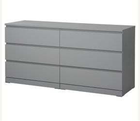 Gray 6-Drawer Double Dresser