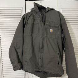 Carhartt mens jacket Duck Sherpa Lined Utility Jacket size Large Tall