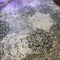 Grey Black White Area Rug 6x9