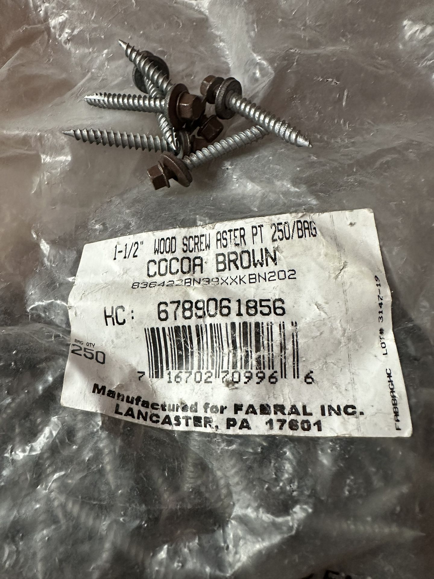 Aster Threaded Fasteners Cocoa Brown
