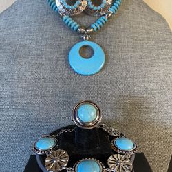 032 Turquoise Shield Jewelry Set