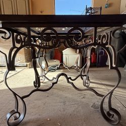 Wrought Iron Coffee Table And Side Tables (2)